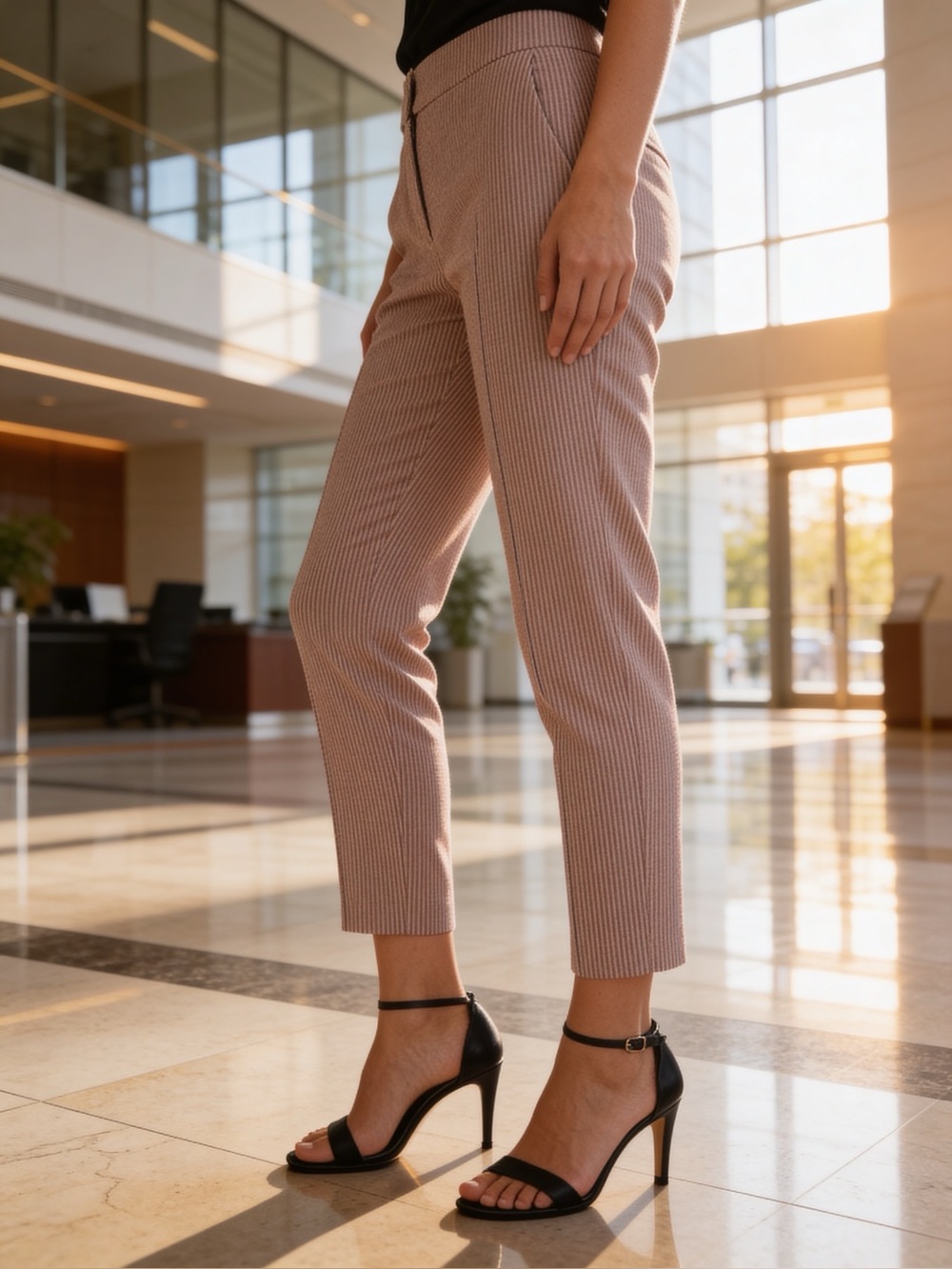 Akris Punto Red Striped Ankle Pants size 4